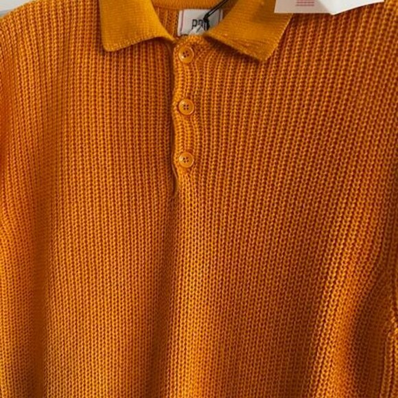 LONG SLEEVE COTTON BLEND KNITTED SWEATER -APRICOT/ORANGE -SZE M-M - Picture 3 of 8
